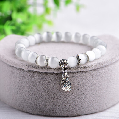 

Small fresh white cat eye bracelet crystal fashion wild jewelry