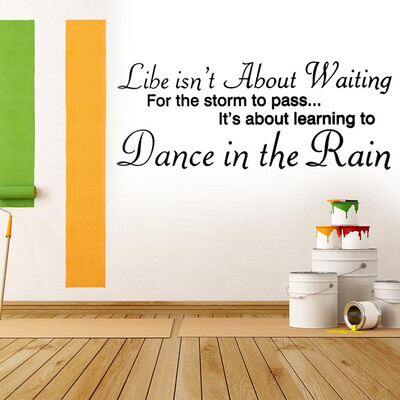 

Wall DecalLife Isnt About Waiting Wall Stickers Quote Dancing in rain Wall Decal Words
