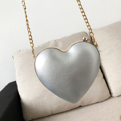 

Women Heart Shaped Shoulder Bag Chain Crossbody Bags Ladies Purse Day Clutches Evening Bag For Party Wedding T3G