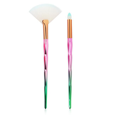 

Gobestart 2Pc Makeup Brushes Set Powder Foundation Eyeshadow Eyeliner Lip Cosmetic Brush