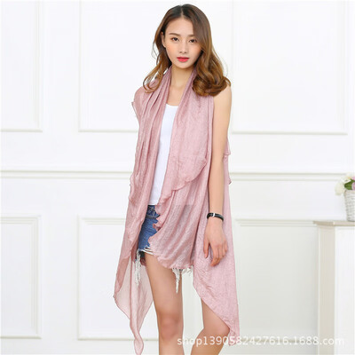 

2018 new solid color Variety Scarf Scarf Women Multifunctional Air Conditioning Shawl Beach Towel Wholesale Dutch Linen