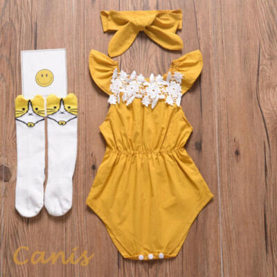 

Newborn Kid Girl Infant Summer Outfit Flower Sleeveless Romper Jumpsuit Bodysuit