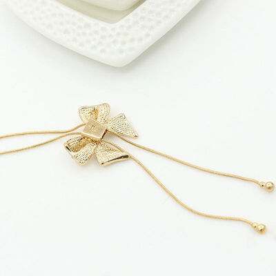 

Womens casual long chain necklace butterfly delicate bow pendant sweater necklace