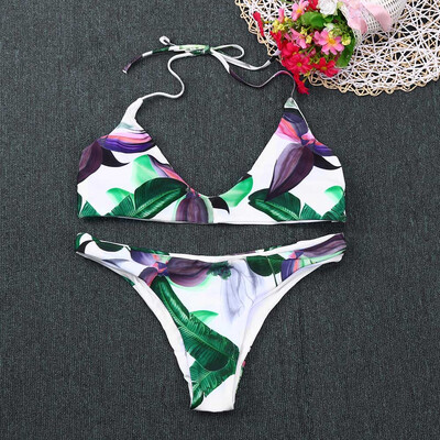 

Roseonmyhand New Sexy Women Print Swimsuit Push Up Padded Bra Beach Swimwear Bikini Set