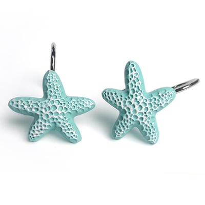 

Shower Curtain Hooks Star Decorative Bath Curtains Hooks Rings Rustproof Metal Bathroom Curtains Hooks for Shower Rods