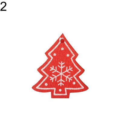 

20Pcs Snowflake Heart Star Wood Decor Christmas Tree Hanging Pendant Ornament