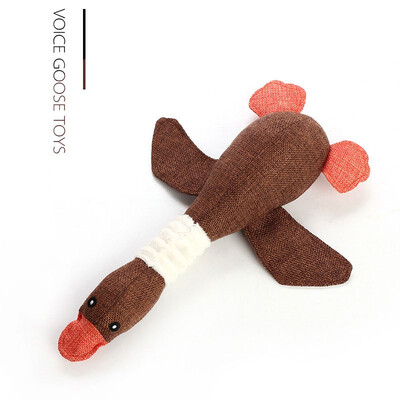 

Sackcloth voice toys imitation geese pet toys