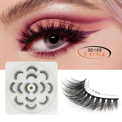 

7 pair 3D Mink Lashes Natural Long False Eyelashes Dramatic Volume Fake Lashes Makeup Eyelash Extension Silk Eyelashes