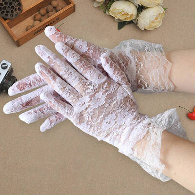 

Lace Women Vintage Sheer Short Lace Gloves Ladies Party Wedding Wrist Hand Gloves Full Fingers Mittens Trend
