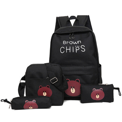 

4 piece set middle school student schoolbag big children travel backpack waterproof bag shoulder bags Boy girl handbag backpacks