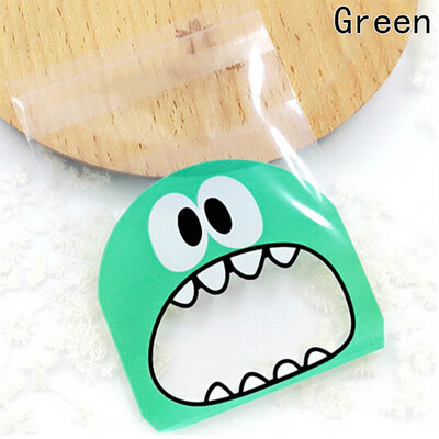 

FUNNYBUNNY 100pcs Big Mouse Monster Daisies Cookie Candy Soap Packaging Self-adhesive Plastic Bags for Biscuits Package