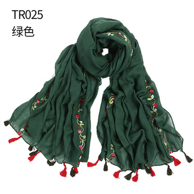

2017 new embroidery cotton&linen scarves scarf national wind retro national wind hanging scarf shawl wholesale