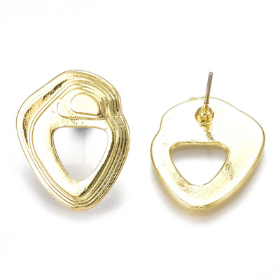 

Alloy Ear Studs with Steel Pins Light Gold 23x19mm Pin 07mm