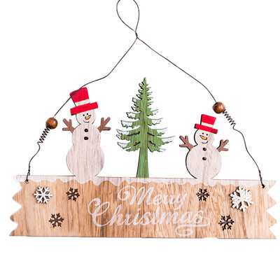 

Toponeto Christmas Elk Wood Plate Hollow Door Hanging Wooden Pendant Xmas Ornaments Decor
