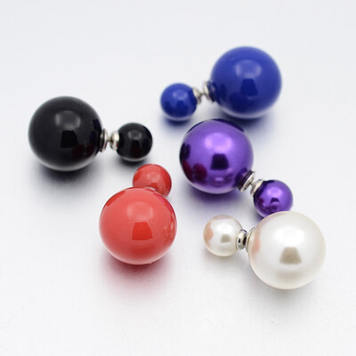 

Trendy Double Sided Acrylic Pearl Ball Stud Earrings for Women with Stainless Steel Findings Mixed Color Ball 8mm&15mm Pi