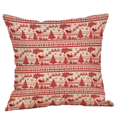 

Tailored Cotton Linen Christmas Tree Zipper Closure Pillow Case Throw Cushion Cover Home