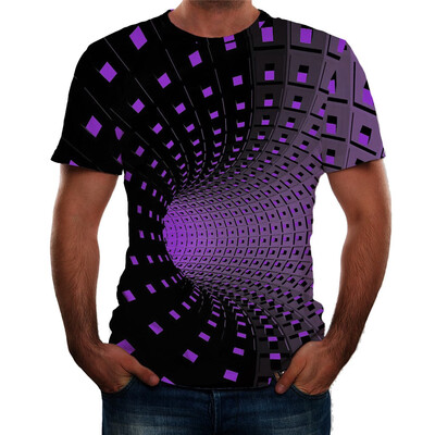 

Toponeto Fashion Mens 3D Printing Round Neck Short Sleeve Shirt Top Blouse