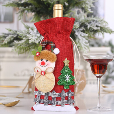 

Siaonvr Merry Christmas Santa Wine Bottle Bag Cover Xmas Festival Party Table Decor Gift