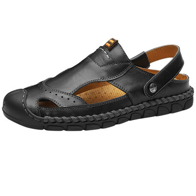 

Fashion Man Beach Sandals Mens Summer Casual Leather Sandals Breathable Tide Outdoor Beach Shoes Outdoor Casual shoes