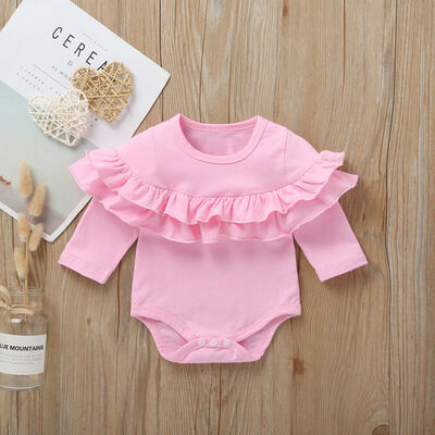 

Newborn Infant Baby Girls Fold Romper Jumpsuit Bodysuit Clothes Outfits Playsuit