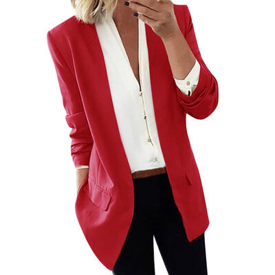 

Women Suit Coat Solid Color Slim Suit Long Sleeve Plus Size Causal Suit Coat For Female