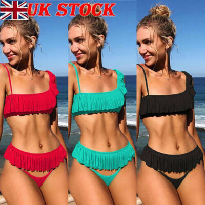 

Women Bikini Set Swimsuit High Waist Ladies Bathing Suit Swimwear Beachwear UK