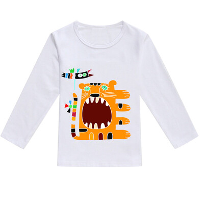 

Toddler Baby Kids Boys Girls Spring Cartoon Print Tops T-shirt Casual Clothes