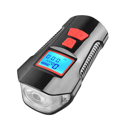 

3 in 1 Bicycle USB Rechargeable Horn Bell Front Light with Cycle Computer