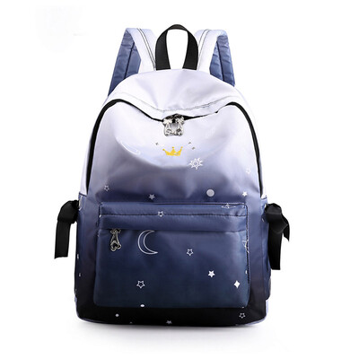 

Waterproof Women Gradient Color School Bling Bag Bookbag Travel Backpack For Girl With Earphone Hole