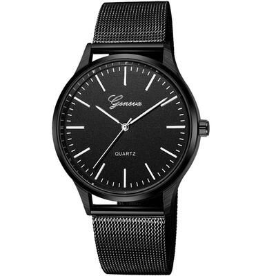 

GENEVA Watches Women Men Mesh Band Stainless Steel Analog Quartz Wristwatch Female Unisex Fashion Minimalist Silver Watch