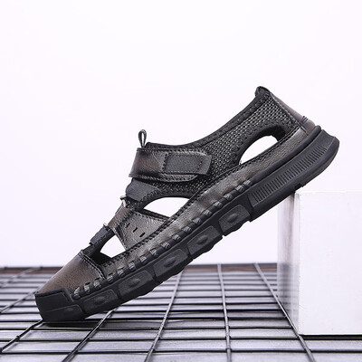 

2019 summer open toe mens trend sandals&slippers cross-border explosion models large size mens shoes breathable casual sets of feet beach shoes