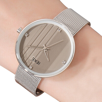 

IEKE 88010 The Vertical Grain with Diamond Ladies Female Fashion Brand Steel Quartz Watch
