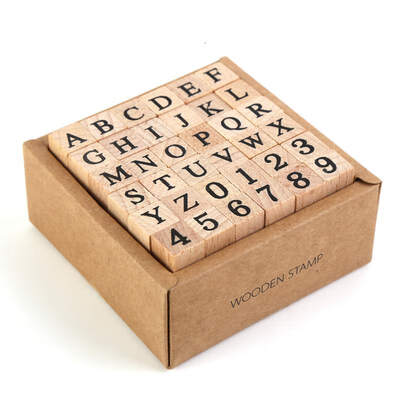 

Vintage Style Craft Seal Wooden Digital English Stamp Wooden Alphabet Number Seal Set Standardized Stamps English Letter Stamp