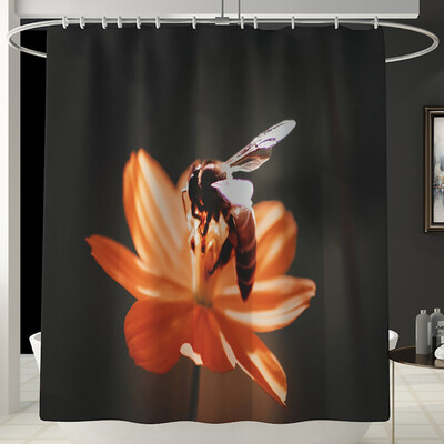 

〖Follure〗Flowers Shower Curtain Floor Mat Four-piece Bathroom Mat Set