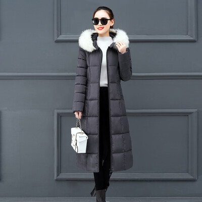 

Toponeto Women Outerwear Faux Fur Hooded Coat Long Cotton-padded Jacket Pocket Coat