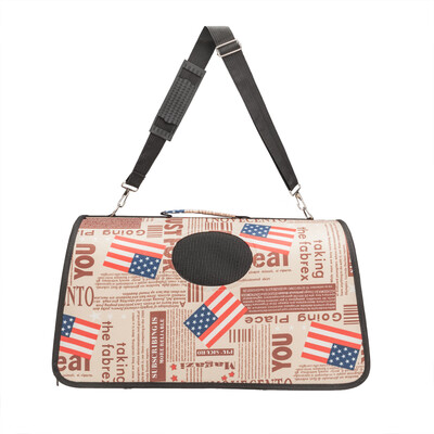 

Large Handbag Carrier Comfort Pet Dog Cat Kitten Travel Carry Bag Brown Flag Pattern