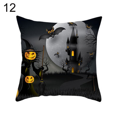 

Halloween Pumpkin Ghost Bat Trick or Treat Cushion Cover Pillow Case Sofa Decor