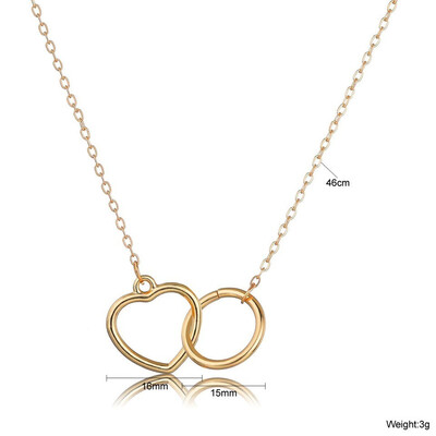 

Women Fashion Gold Hallow Heart And Circle Necklace For Women Wedding Jewelry Trendy Jewelry Fashion Female Jewelry Necklace