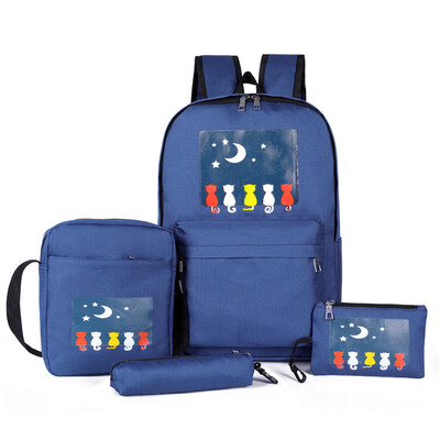 

Tailored 4Pcs Women Students Nylon School BackpackCrossbody BagClutch BagPen Bag