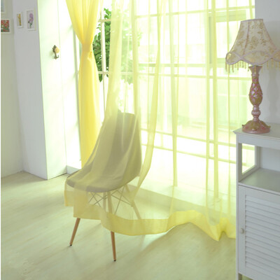 

Gobestart 1 PCS Pure Color Tulle Door Window Curtain Drape Panel Sheer Scarf Valances