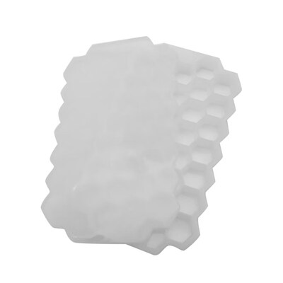 

Honeycomb Shape Ice Cube 37-Slot Tray Mold Storage Silicone Container with Lid