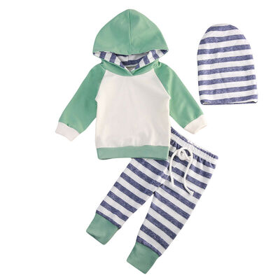 

3pcs Infant Toddler Baby Boy Girl Hooded Tops HoodiePants Outfits Set Clothes