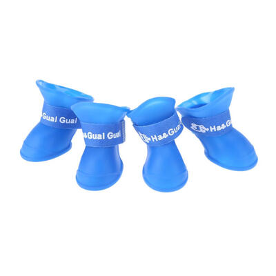 

4pcslot Pet Dog Waterproof Anti-slip Rain Snow Boots Silicone Puppy Shoes