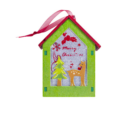 

〖Follure〗Christmas Lighted Crafts Cabin House Tree Pendant Holiday Hanging Ornament