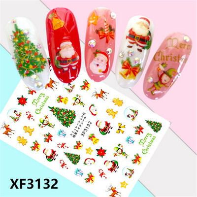 

〖Follure〗Christmas Nail Art Water Transfer Decals Snowflake Xmas Manicure Stickers Tips