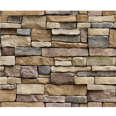 

Gobestart Wall Paper Brick Stone Rustic Effect Self-adhesive Wall Sticker Home Decor