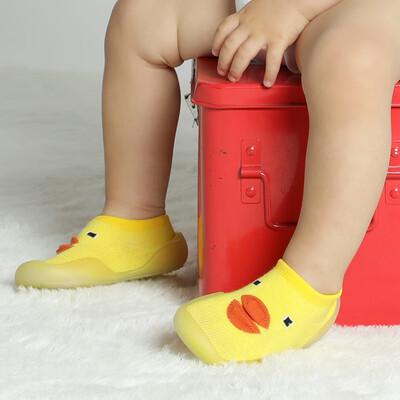 

Ou Yu baby socks spring&autumn baby floor socks non-slip soft bottom toddler shoes shallow mouth socks baby socks B1078 small yellow duck 2425 inside length 14cm