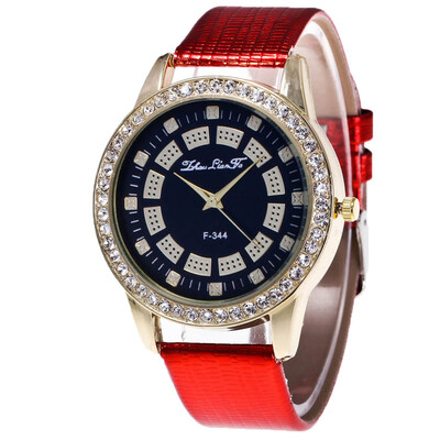 

〖Follure〗Womens New Diamond Quartz Watch Fashion Crocodile Strap