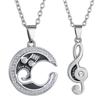 

Couple Necklaces Lock&Key Matching Heart Pendants Necklaces Anniversary