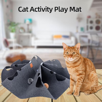 

Cat Activity Play Mat Pets Toy Interactive Play Mat for Kittens Cats Behavioral Training Scratching